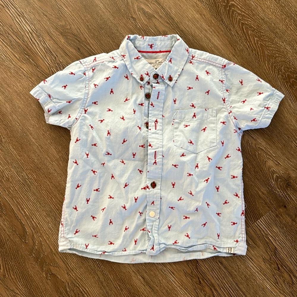 Boys button up lobster shirt